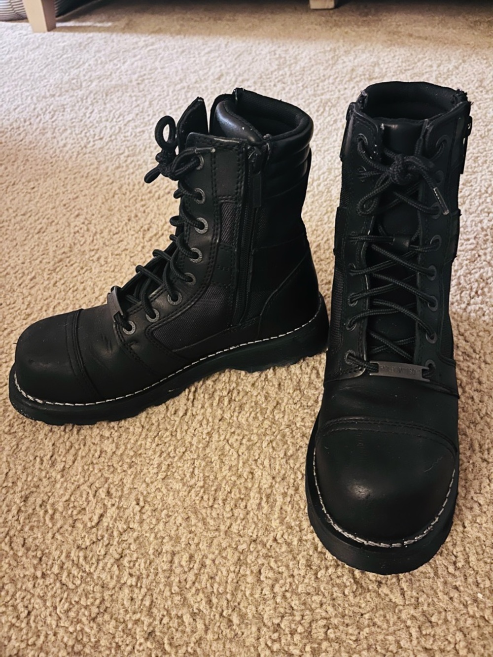 Harley-Davidson Men's Boxbury 7-Inch Black Composite Toe Motorcycle Boots